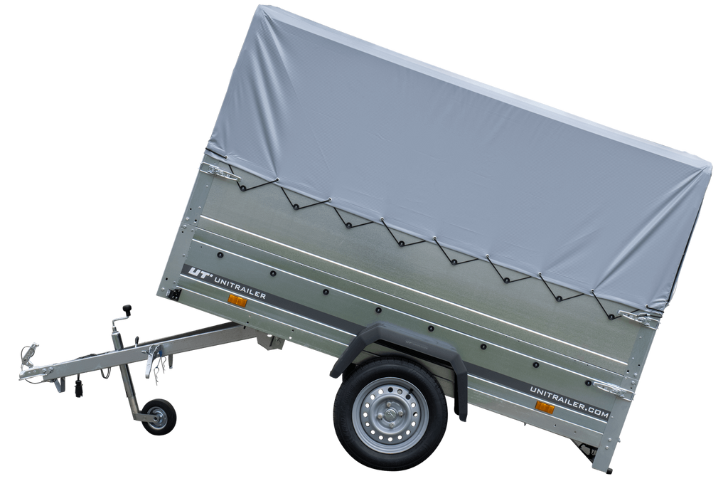 Hoher Anhänger mit erhöhten Bordwänden und hoher Plane - 2,30 x 1,25 m - Garden Trailer 230 KIPP