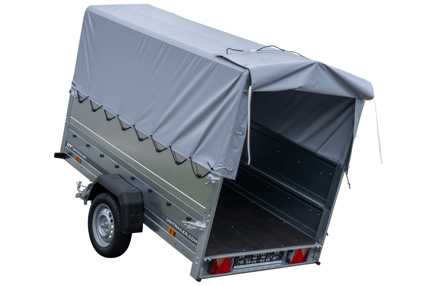 Hoher Anhänger mit erhöhten Bordwänden und hoher Plane - 2,30 x 1,25 m - Garden Trailer 230 KIPP