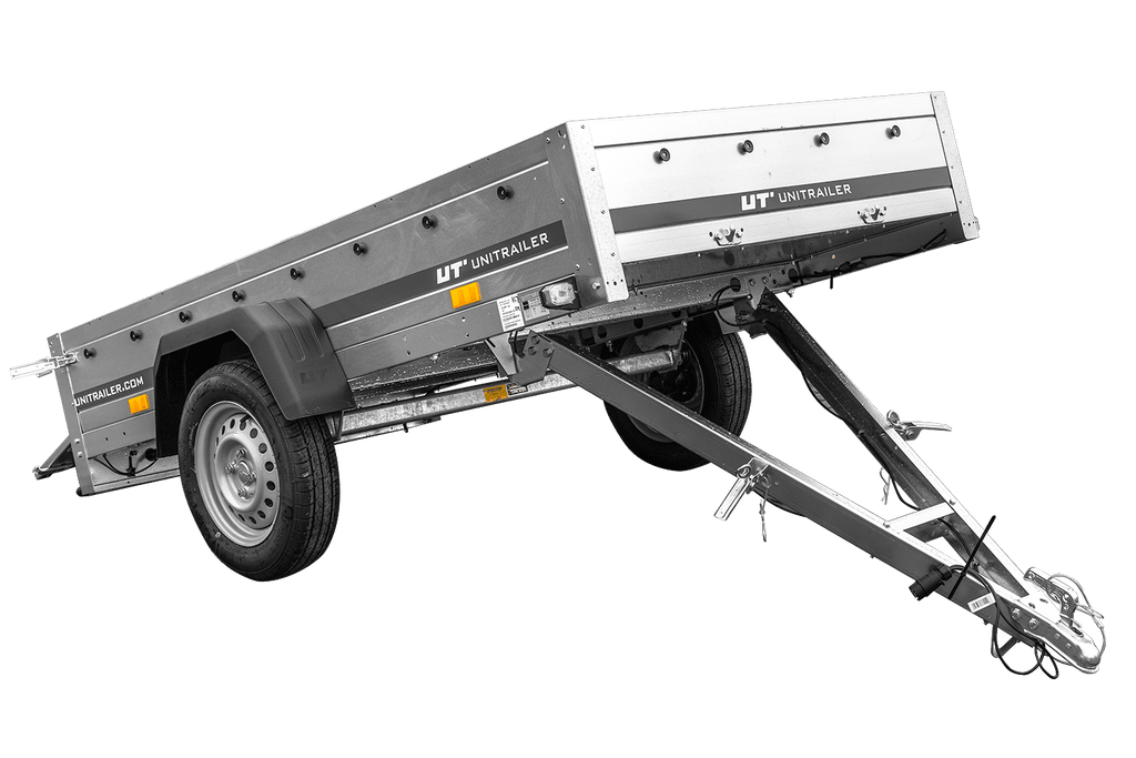 Straßenanhänger mit hoher Plane, Bügel H-800 und Stützrad 230x125 Garden Trailer 230 KIPP