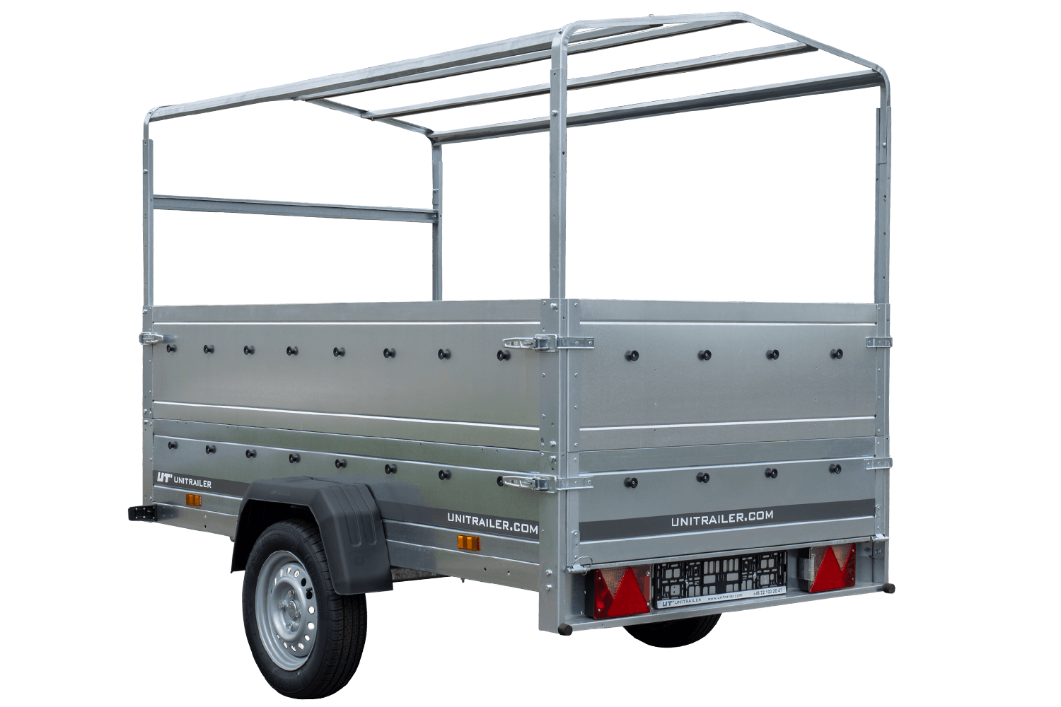 Hoher Anhänger mit erhöhten Bordwänden und hoher Plane - 2,30 x 1,25 m - Garden Trailer 230 KIPP