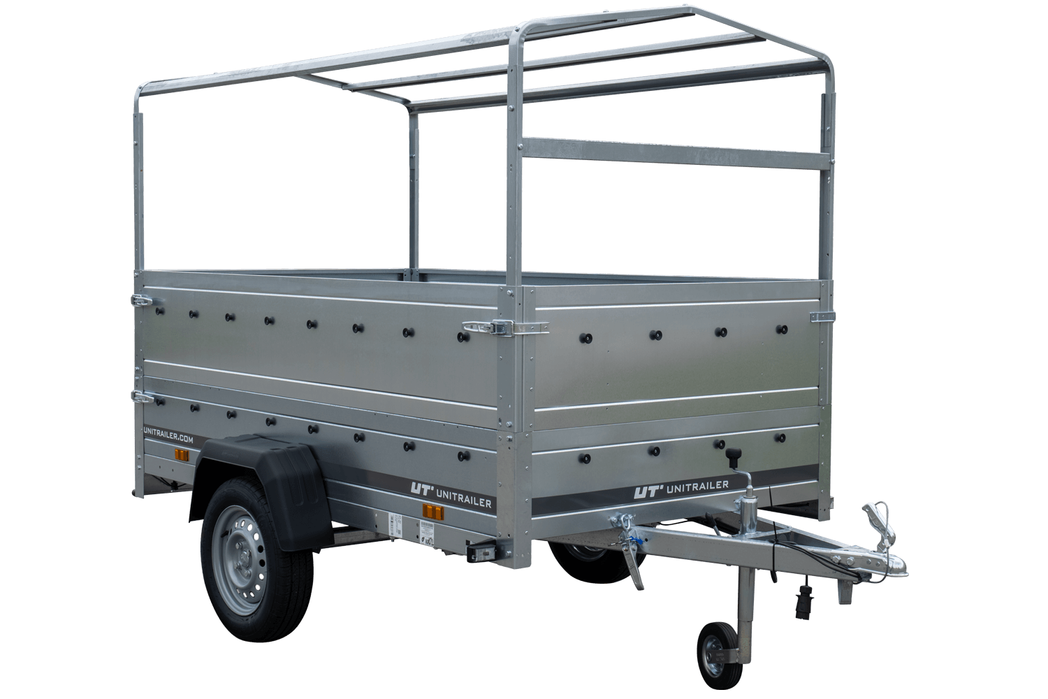 Hoher Anhänger mit erhöhten Bordwänden und hoher Plane - 2,30 x 1,25 m - Garden Trailer 230 KIPP