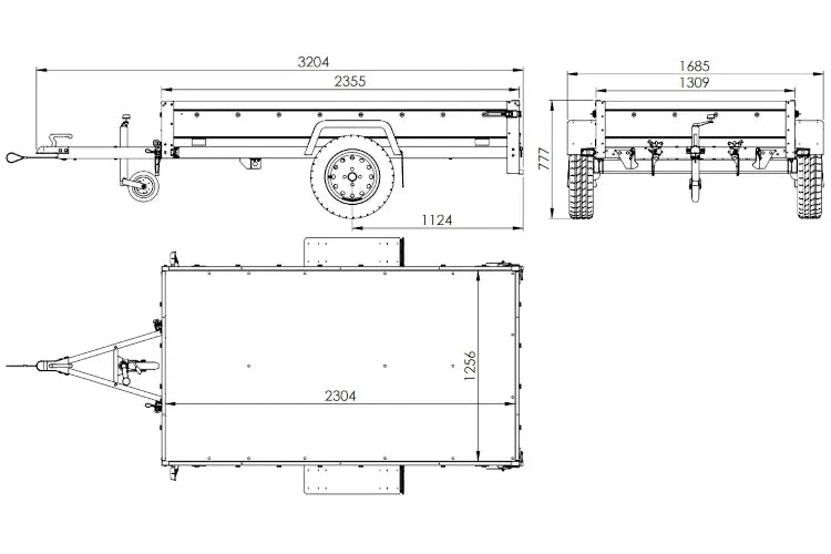 PKW-Anhänger 230 x 125 cm Garden Trailer 230 KIPP