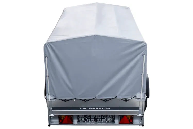 Straßenanhänger mit hoher Plane, Bügel H-800 und Stützrad 230x125 Garden Trailer 230 KIPP