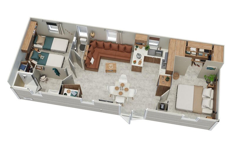 Mobilheim IRM Capucine (30 m², 2 Schlafzimmer)