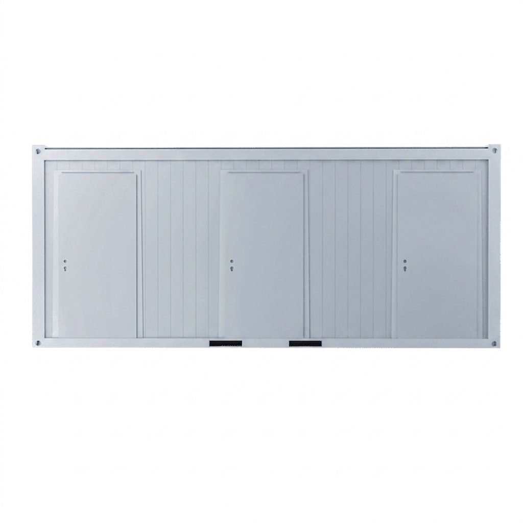Sanitärcontainer 20 Fuß (4 WC, 2 Urinale, 1 barrierefreies WC, 3 Waschbecken)