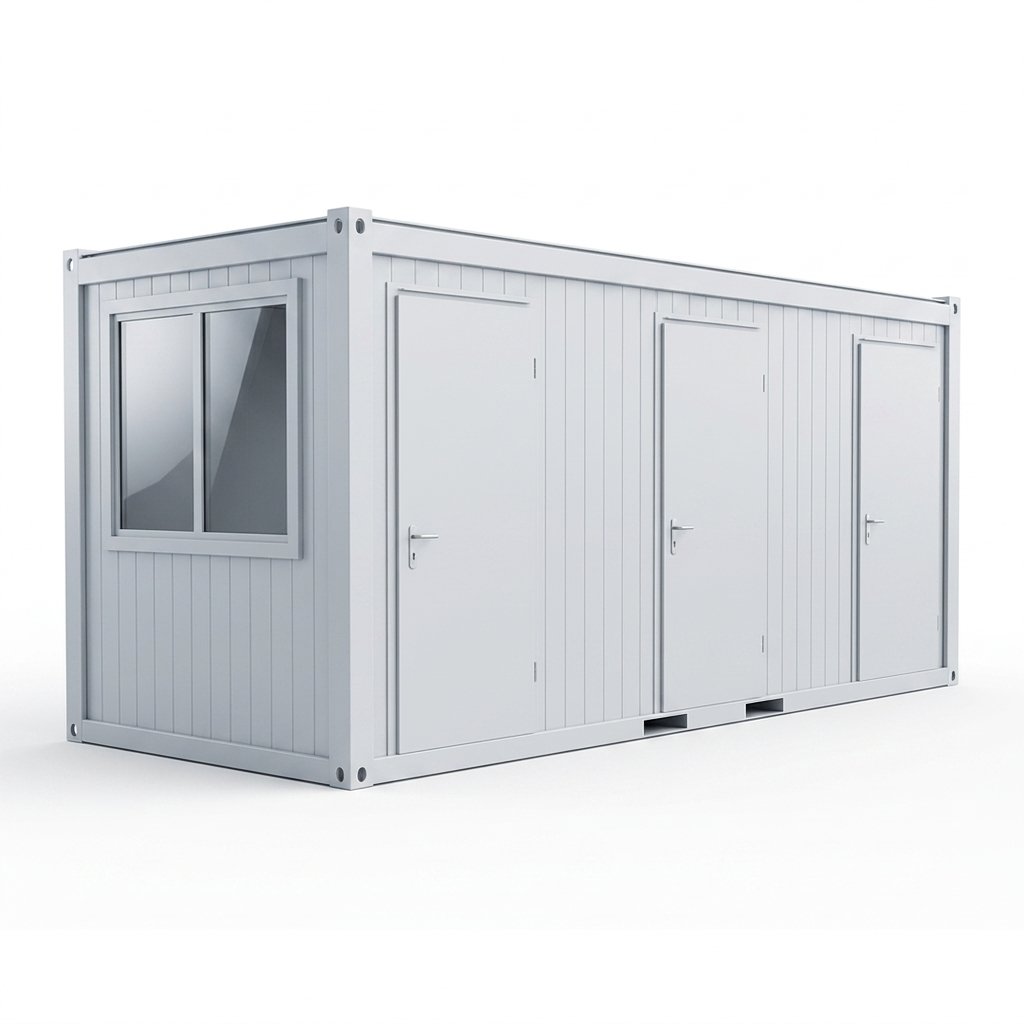 Sanitärcontainer 20 Fuß (4 WC, 2 Urinale, 1 barrierefreies WC, 3 Waschbecken)