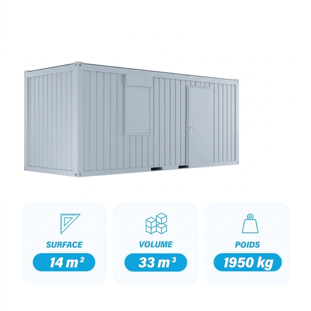 Bürocontainer 20 Fuß montiert (1 Tür, 1 Fenster, PU-Dämmung)