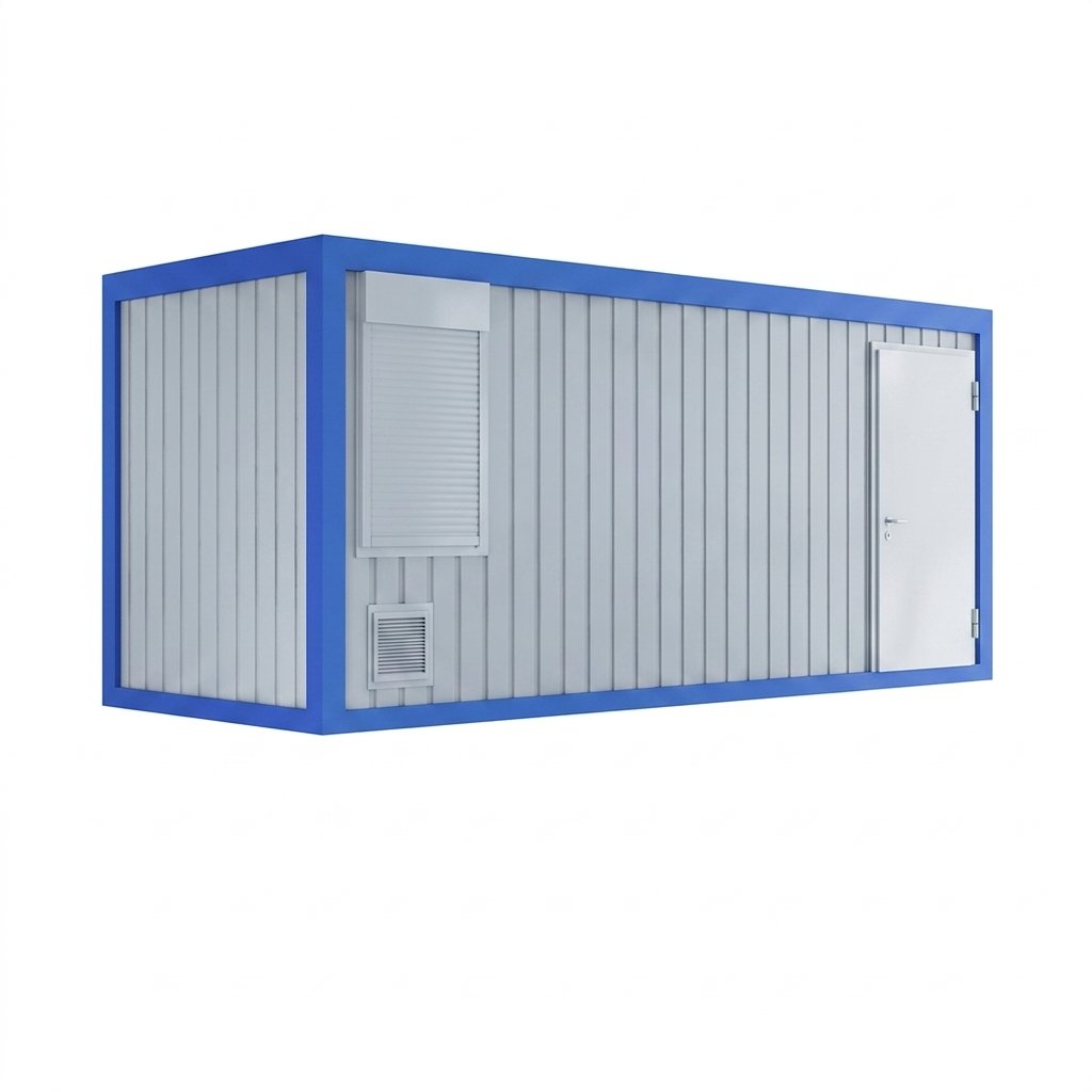 Bürocontainer 20 Fuß gebraucht (1 Tür, 1 Fenster, PU-Dämmung)