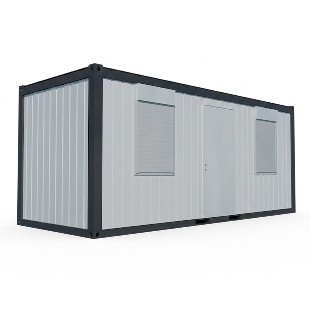 Bürocontainer 20 Fuß (1 Tür, 2 Fenster, Glaswolle-Dämmung)