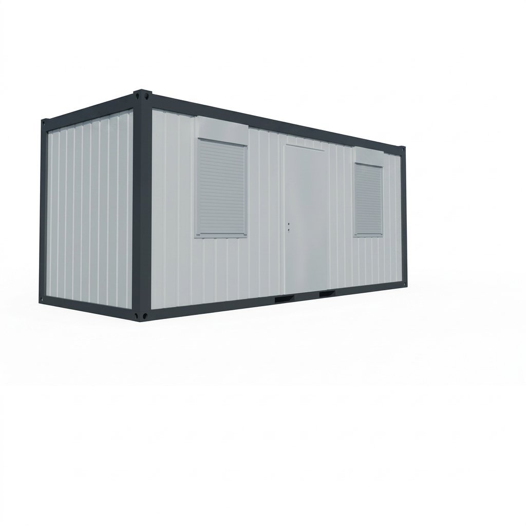 Bürocontainer 20 Fuß (1 Tür, 2 Fenster, Glaswolle-Dämmung)
